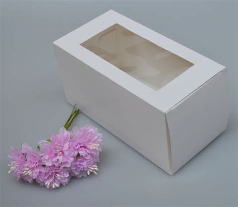 10pcs Box with window gift cardboard boxes white color gift paper ...