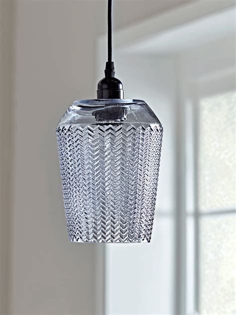 Fluted Glass Pendant Smoke Ceiling Lights Lighting Gray Pendant