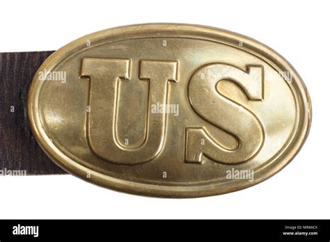 Us Belt Buckle Civil War Period Isolated On White Stock Photo Alamy