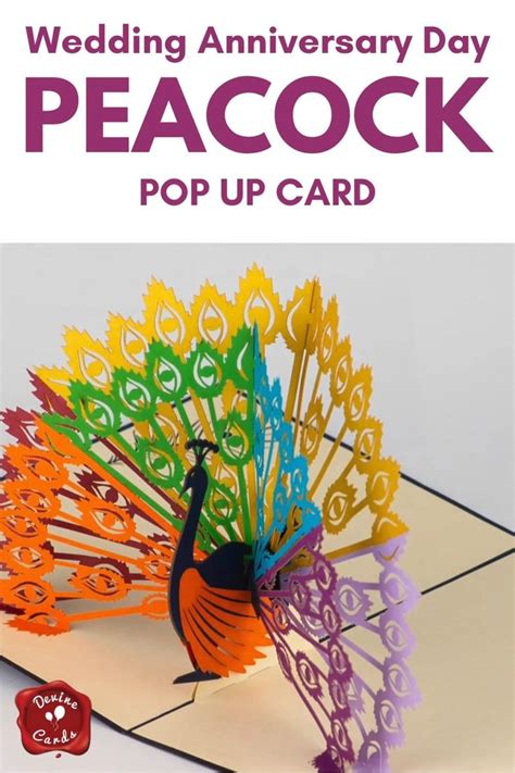 Peacock Pop Up Birthday Card By DEVINE Popup Cards Happy Wedding