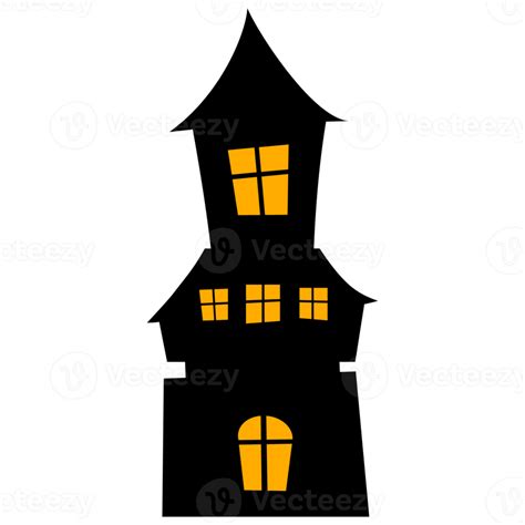 Halloween Black Castle Haunted House Cartoon Silhouette Png