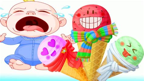 Bad Baby With Tantrum And Crying Learn Colors With Ice Cream For Childre