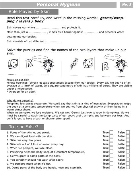 Free Printable Hygiene Worksheets