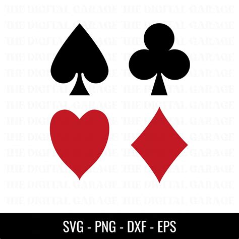 Playing Card Suits Svg Png Sublimation Hearts Clubs Diamonds Spades