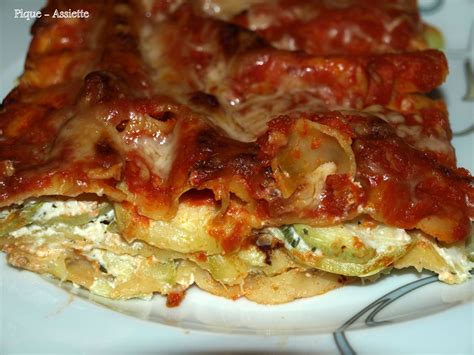 Lasagnes aux courgettes et chèvre Recettes légères Pique Assiette