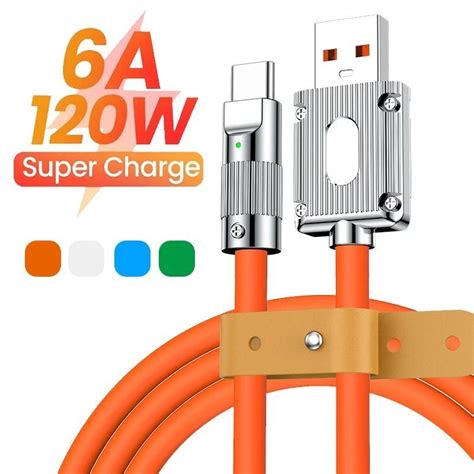 W A Super Fast Charge Type C Liquid Silicone Cable Rotate Charge