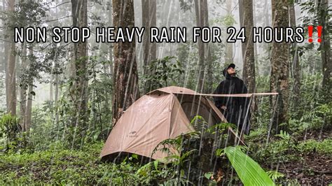 Solo Camping In Non Stop Heavy Rain For Hours Solo Camping In