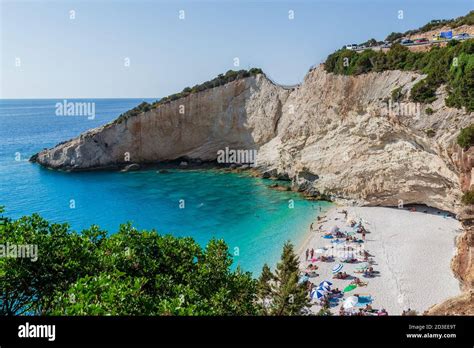 Lefkada Greece September Beautiful Porto Katsiki Beach At