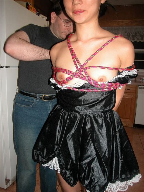 Submissive Maid With Small Tits Kiana Li Gets Tied Up In Rope Bondage