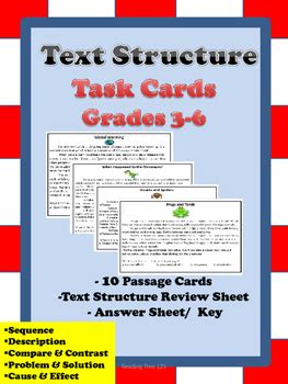 Text Structure Task Cards by Reading Tree 123 | Teachers Pay Teachers