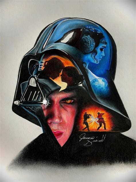 Star Wars Colored Pencil Drawing Art Print Etsy