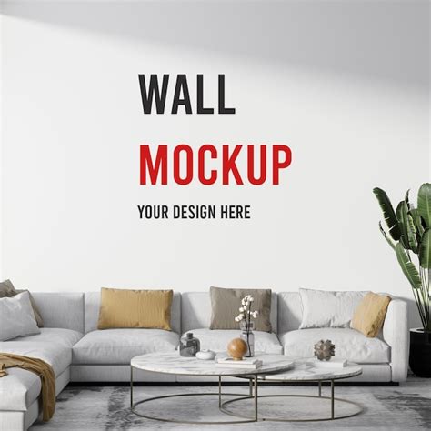 Premium Psd Living Room Wall Mockup