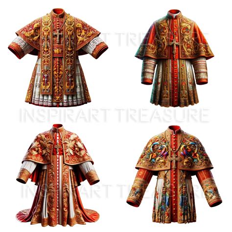 Cardinal Ceremonial Robe Clipart Pope Robe Art Fantasy Priest Dress For