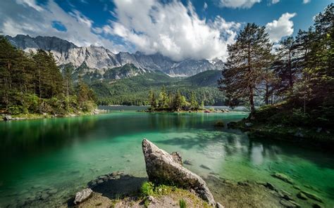 Trees Landscape Forest Mountains Lake Water Nature Reflection