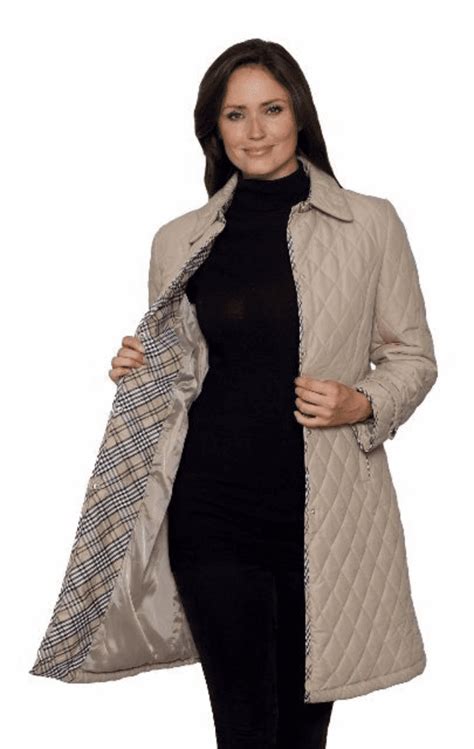 Womens Quilted Check Detail Coat Db107