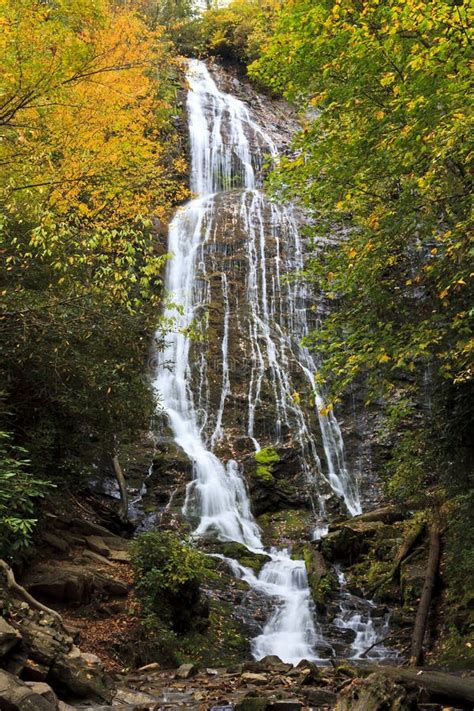 Waterfall Near Cherokee Nc Stock Photo Image Of Pretty Splashing