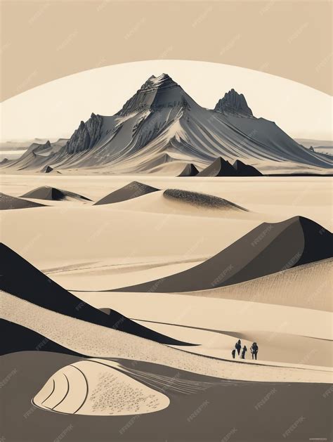 Premium Ai Image Shifting Sands A Drawing Of Sand Dunes On Stokksnes