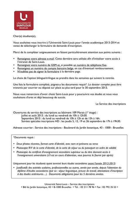 Le Formulaire De Demande Dinscription