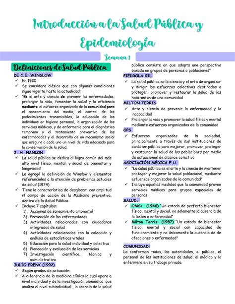 Solution Introducci N A La Salud P Blica Y Epidemiolog A Semana