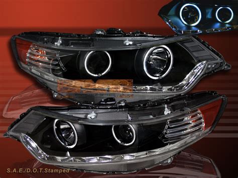 Fit For Acura Tsx Jdm Blk Ccfl Halo R Style Led Projector