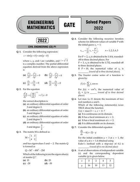 Solution Gate Mathematics Paper Studypool