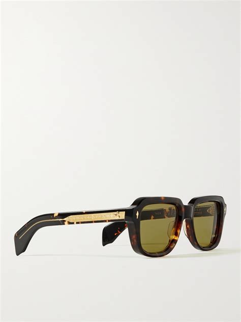 Jacques Marie Mage Taos Square Frame Tortoiseshell Acetate Sunglasses