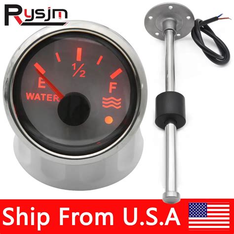 52mm Fuel Level Gaugewater Level Gauge Meter 0 190ohm240 33ohm With Alarm For Car Boat Fuel