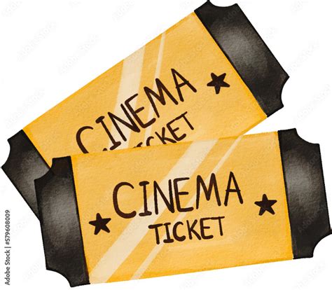 Cinema Ticket Watercolor Png Stock Illustration Adobe Stock