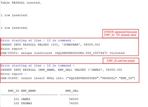 How To Create Table In Oracle