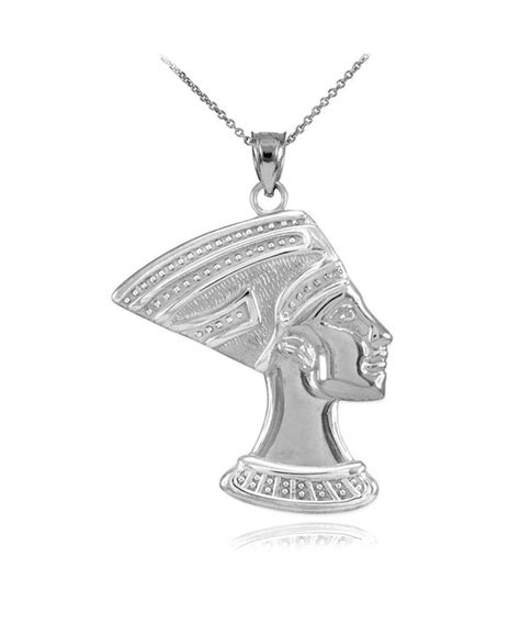 High Polish 925 Sterling Silver Egyptian Queen Nefertiti Charm Pendant