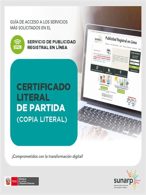 Sunarp Certificado Literal De Partida Pdf Informática