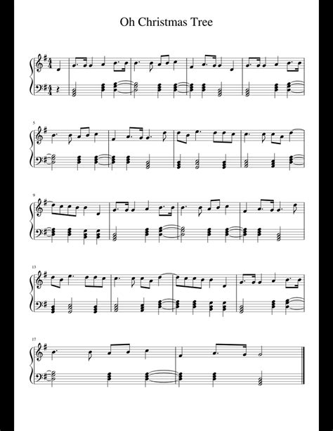 Oh Christmas Tree sheet music for Piano download free in PDF or MIDI