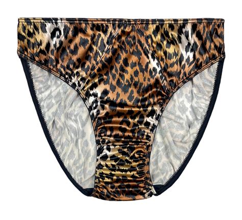 Hi Cut Satin Panty Classic Satin Brief Leopard Print Etsy Uk