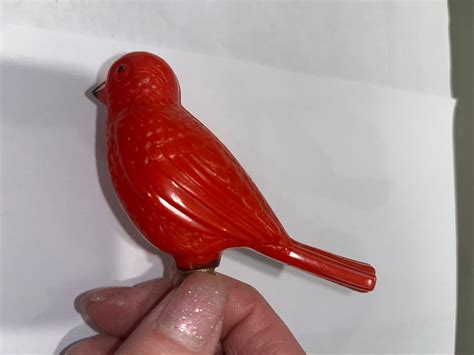 Vintage Red Bird Light Bulb Bird Christmas Light Bulb Bird Bulb Red