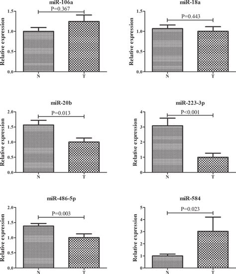 Expression Of The Six MiRNAs In Plasma Exosomes From 30 ESCC Patients