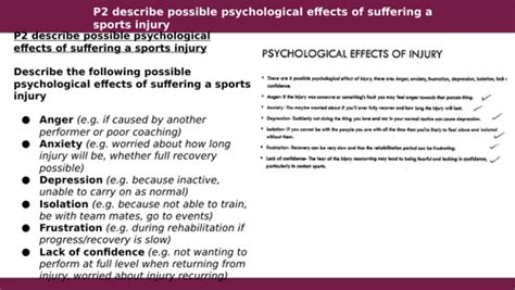 Unit 17 Sport Injuries And Rehabilitation Teaching Resources