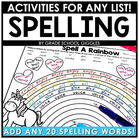 Fun Spelling Practice Worksheets And Activities Grade School Giggles