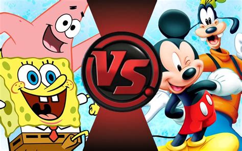 SPONGEBOB and PATRICK vs MICKEY MOUSE and GOOFY! Cartoon Fight ...