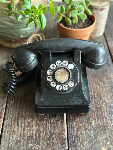 Vintage Black Rotary Dial Phone Vintage Black Phone With - Etsy