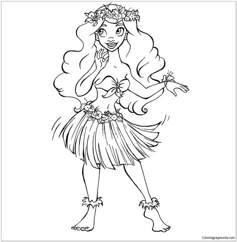 Moana Disney Princess Line Art Coloring Page - Free Printable Coloring Pages