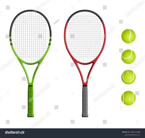 Tennis Rackets Vector Icon Set Stock Vector Royalty Free 2464711489