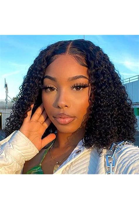 Joedir Hair Deep Wave Bob Human Hair Wig Short Curly Lace Front Wig