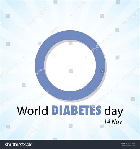 Blue Circle Symbol International Day Diabetes Stock Vector Royalty