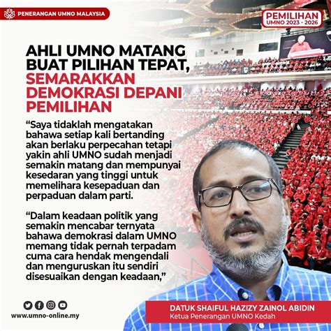 Ahli UMNO Matang Buat Pilihan Tepat Semarakkan Demokrasi Depani