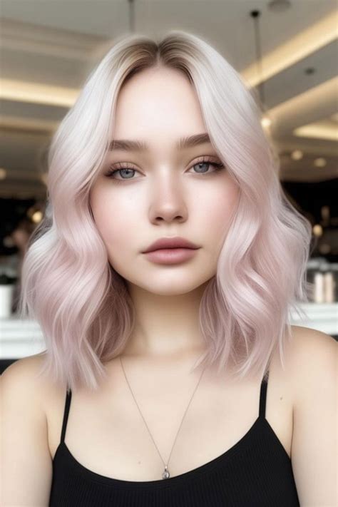 Cute Hairstyles For Round Faces Shoulder Length Soft Pink With