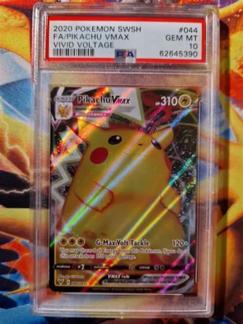 Pikachu Vmax Full Art Graded Pokemon Card Psa Vivid Voltage