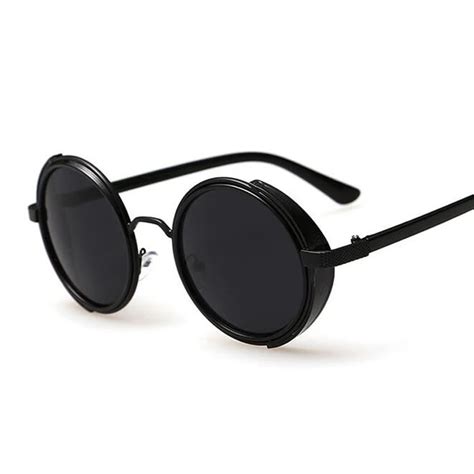 Trendy Round Retro Sunglasses For Women Uv400 Vintage Horn Rimmed