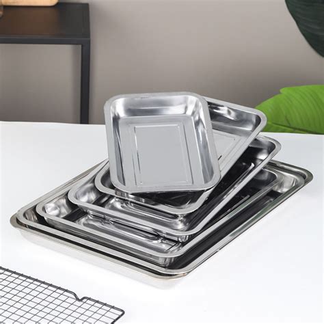 Nampan Stainless Steel Baki Baking Tray Tersedia 4 Ukuran Lazada