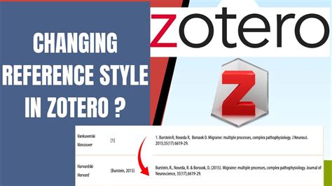 How To Change Reference Styles In Zotero Reference Manager Youtube