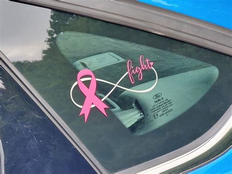 Window Decal Breast Cancer Awareness Ribbon And Fight Etsy